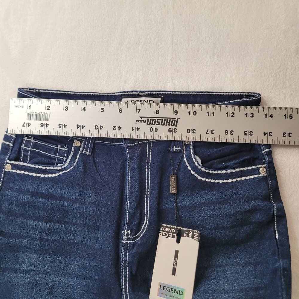Legend Women's Dark Blue Flare Denim Jeans Size 9 NWT - Picture 7 of 12